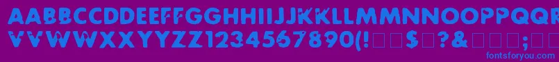 フォントFutureRot – 紫色の背景に青い文字