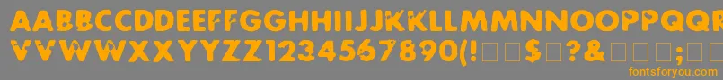 フォントFutureRot – オレンジの文字は灰色の背景にあります。