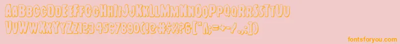 Youngfrank3D Font – Orange Fonts on Pink Background