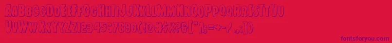 Youngfrank3D-Schriftart – Violette Schriften auf rotem Hintergrund