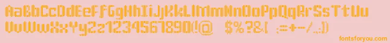 フォントKatrР±n30 – オレンジの文字がピンクの背景にあります。