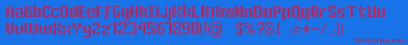 KatrР±n30 Font – Red Fonts on Blue Background