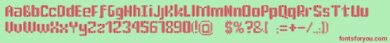 KatrР±n30-Schriftart – Rote Schriften auf grünem Hintergrund