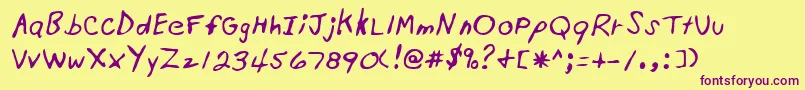 StjohnRegular Font – Purple Fonts on Yellow Background