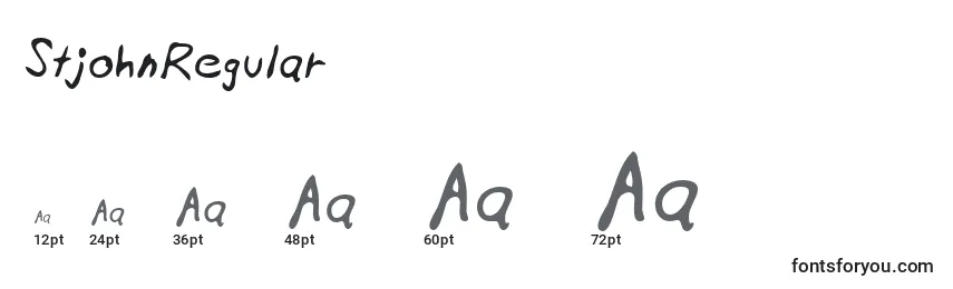 Размеры шрифта StjohnRegular