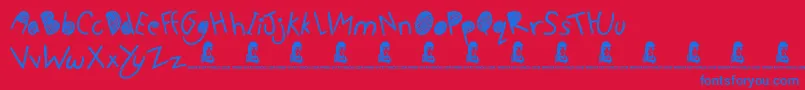 フォントNoTalkingAllowed – 赤い背景に青い文字