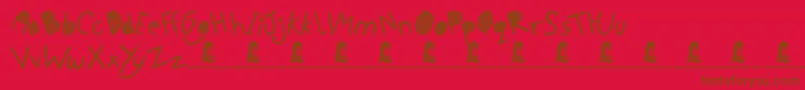 NoTalkingAllowed-Schriftart – Braune Schriften auf rotem Hintergrund