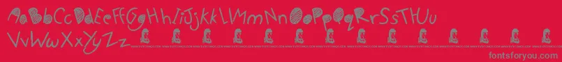Czcionka NoTalkingAllowed – szare czcionki na czerwonym tle