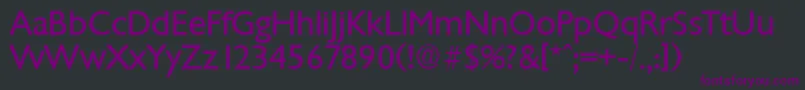 Шрифт ChantillySerialRegularDb – фиолетовые шрифты на чёрном фоне