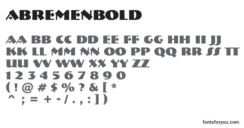 ABremenBoldフォント–アルファベット、数字、特殊文字