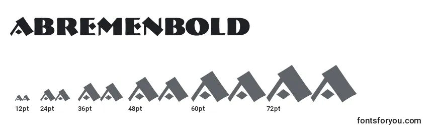 Размеры шрифта ABremenBold