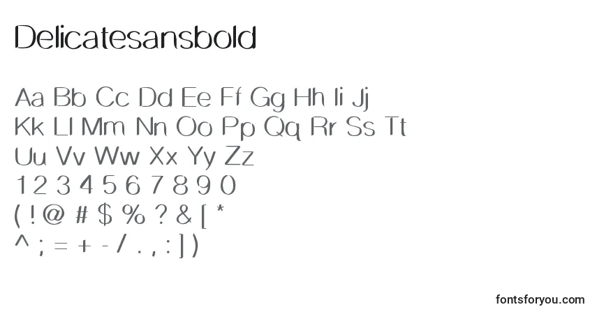 characters of delicatesansbold font, letter of delicatesansbold font, alphabet of  delicatesansbold font