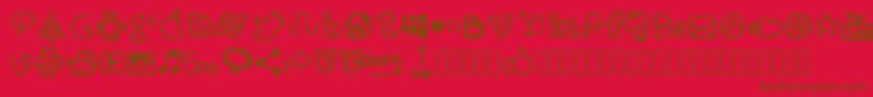 Pwhandysocialicons Font – Brown Fonts on Red Background
