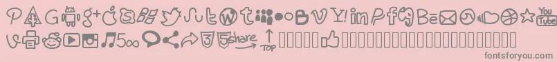 Pwhandysocialicons Font – Gray Fonts on Pink Background