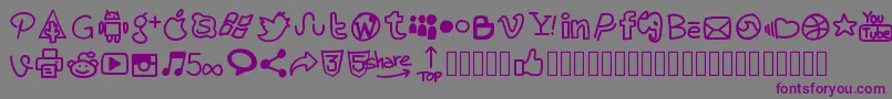 Pwhandysocialicons Font – Purple Fonts on Gray Background