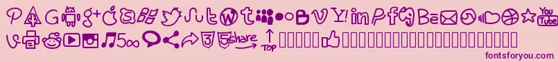 Pwhandysocialicons Font – Purple Fonts on Pink Background