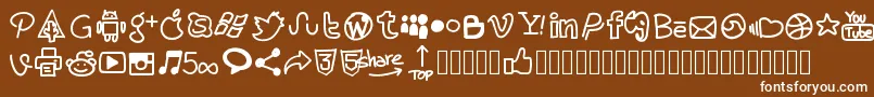 フォントPwhandysocialicons – 茶色の背景に白い文字