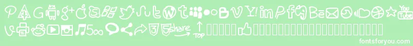 フォントPwhandysocialicons – 緑の背景に白い文字