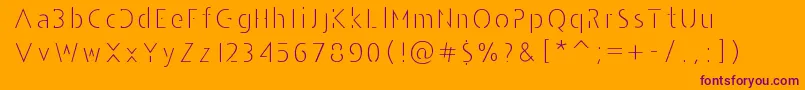Fonte AndarilhoFont – fontes roxas em um fundo laranja