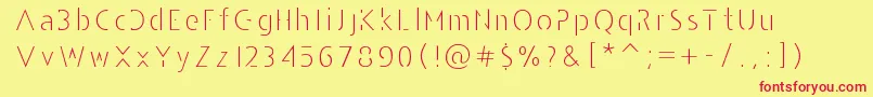 Fonte AndarilhoFont – fontes vermelhas em um fundo amarelo