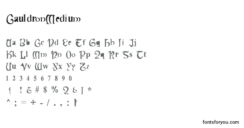 Czcionka CauldronMedium – alfabet, cyfry, specjalne znaki