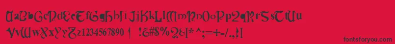 フォントCauldronMedium – 赤い背景に黒い文字
