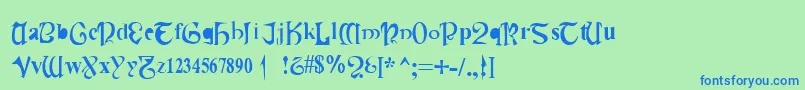 フォントCauldronMedium – 青い文字は緑の背景です。