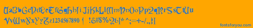 フォントCauldronMedium – オレンジの背景に青い文字