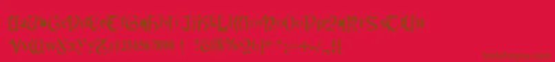 フォントCauldronMedium – 赤い背景に茶色の文字