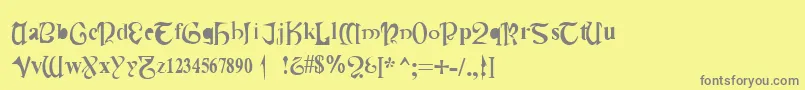Weitere Informationen zur CauldronMedium-Schriftart CauldronMedium-Schriftart – Graue Schriften auf gelbem Hintergrund