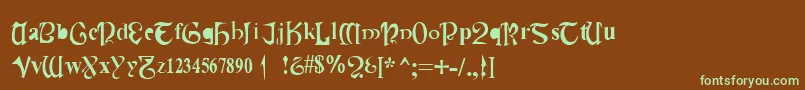 Шрифт CauldronMedium – зелёные шрифты на коричневом фоне