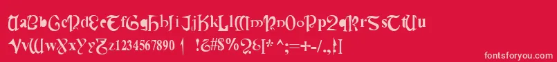 CauldronMedium Font – Pink Fonts on Red Background