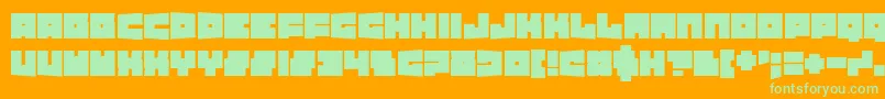 TexasDrop-Schriftart – Grüne Schriften auf orangefarbenem Hintergrund