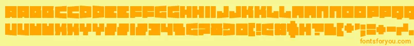 フォントTexasDrop – オレンジの文字が黄色の背景にあります。