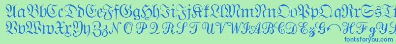 Quantapisixssk Font – Blue Fonts on Green Background