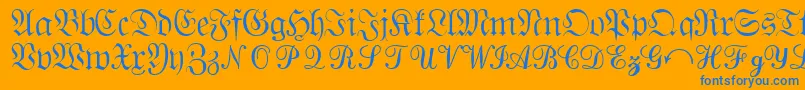 フォントQuantapisixssk – オレンジの背景に青い文字