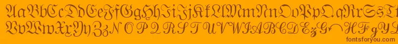 Quantapisixssk Font – Brown Fonts on Orange Background