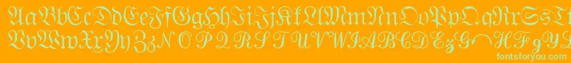 Quantapisixssk Font – Green Fonts on Orange Background