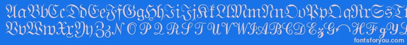 Quantapisixssk Font – Pink Fonts on Blue Background