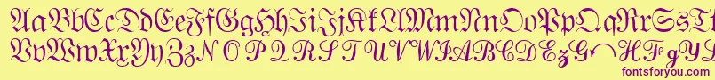 Quantapisixssk Font – Purple Fonts on Yellow Background