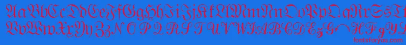 Quantapisixssk Font – Red Fonts on Blue Background