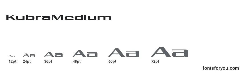 Размеры шрифта KubraMedium