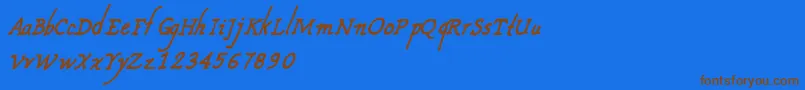 CfnouvellefranceRegular Font – Brown Fonts on Blue Background