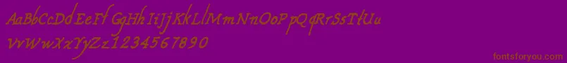 CfnouvellefranceRegular Font – Brown Fonts on Purple Background