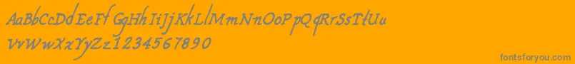 CfnouvellefranceRegular-Schriftart – Graue Schriften auf orangefarbenem Hintergrund