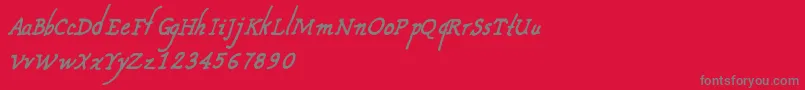 fuente CfnouvellefranceRegular – Fuentes Grises Sobre Fondo Rojo