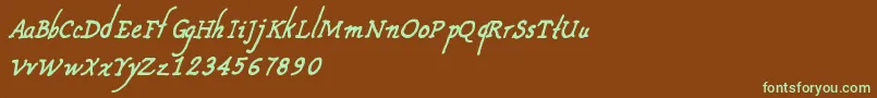 CfnouvellefranceRegular Font – Green Fonts on Brown Background