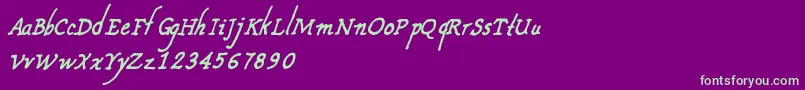 CfnouvellefranceRegular Font – Green Fonts on Purple Background