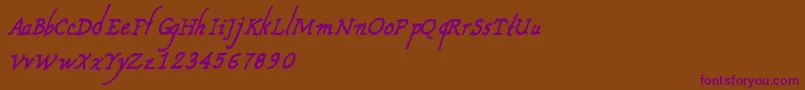 CfnouvellefranceRegular Font – Purple Fonts on Brown Background