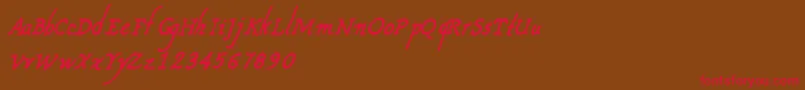 CfnouvellefranceRegular Font – Red Fonts on Brown Background